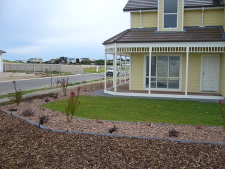 Completed residential instant lawn installation